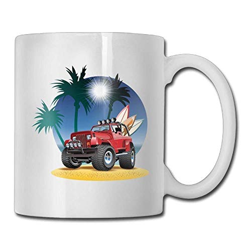 Sun Jeep Trees Custom Coffee Mug 11 Oz Kids Anniversary Ceramic Gifts Tea Cup