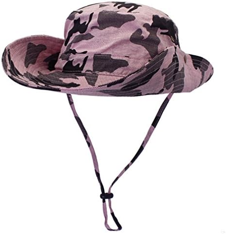 TJBGADIEMS Camo Outdoor UPF 50+ Summer Casual Hiking Sun Cap Wide Brim Fishing Hat(Camo Pink)