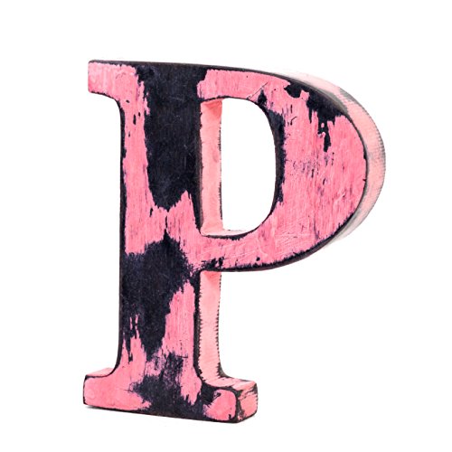 Shabby Chic P Free-Standing Letra del alfabeto de madera vintage grand