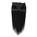 Clip In Human Hair Extensions 14inch 100g Natural black DOUBLE WEFTS Thick Full Head Remy Real Natural Hair Extensions