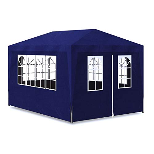 vidaXL 90334 - Carpa Para Fiesta Mirador Con 4 Paredes, Azul, 3 x 4 m Desmontable