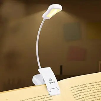 luminolite 3000k Warm led Book Light, Easy for Eyes, Clip on Reading Lights for Reading in Bed, car Travel, Rechargeable Slim 2.1 oz. Light Weight. Perfect for Bookworms Kids (Elegant White)