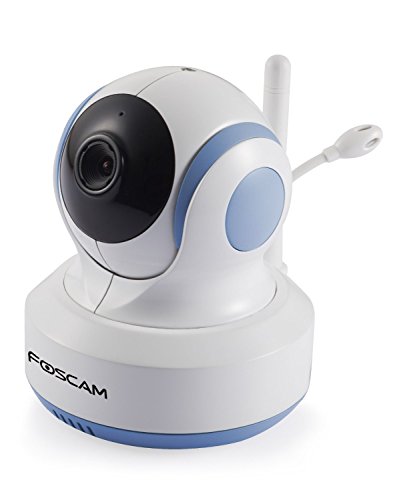 Foscam FBCAM3502 Add-On Camera for FBM3502 Digital Video Baby Monitor - Auto Motion Tracking with Pan/Tilt, Enhanced Night Vision, Video-Off Feature, Lullaby, Digital Zoom, Two-Way Audio, Temperature Monitor, 2.4 Ghz Wireless FHSS - Standalone Camera (White/Blue)