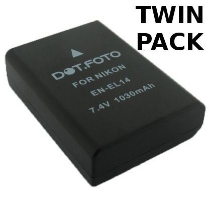 2 x Dot Foto remplacement Nikon EN-EL14  EN-EL14a batterie avec InfoChip - 7 4v   1030mAh - garantie de 2 ans  mod  les indiqu  s ci-dessous 