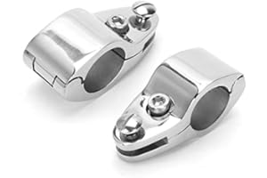 Ejoyous 2 mordazas Plegables para Barco Bimini Top, Soporte de bisagra Bimini, Soporte de bisagra para Marina, sujeción de Tubo, Abrazadera de Tubo para Barcos Bimini Top Tube Clamp (20 mm)