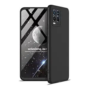MOBILOVE Full Body 3 in 1 Slim Double Dip Case 360 Degree Protection Hard Bumper Back Case Cover for | Realme 8 / Realme 8 Pro (Black)