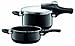 Produktbild Silit Sicomatic econtrol Schnellkochtopf Set 2-teilig 3,0l & 4,5l, Silargan Funktionskeramik, 3 Kochstufen Einhand-Drehregler induktionsgeeignet, spülmaschinengeeignet, schwarz, Ø 22 cm