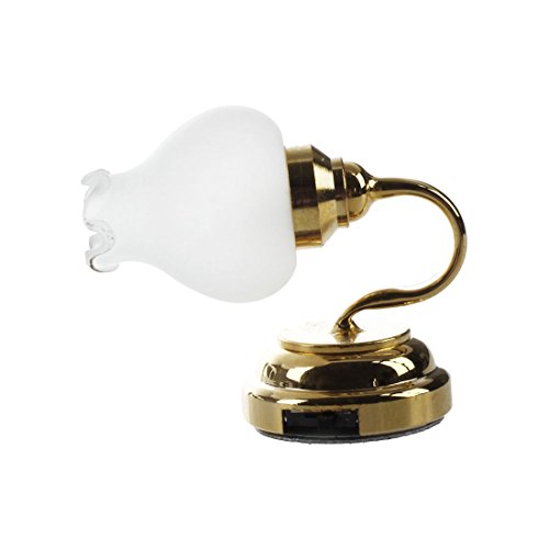 Sonline floral de metal 1:12 casa de munecas en miniatura LED lampara de pared Modelo