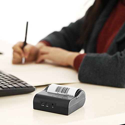 Thermal Drucker,LESHP Bluetooth Drucker Bluetooth Tragbare Mini 80mm Thermodrucker Bondrucker POS Wireless Kassendrucker Drucker Thermo Quittungsdrucker Thermal Dot Receipt Printer für Windows Android IOS - 6
