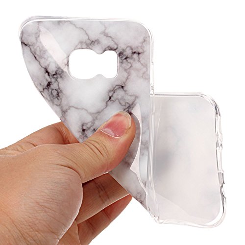 Cozy Hut Für Samsung Galaxy S7 Edge Handyhülle mit Marmor / Marble Design(grau / weiß) | Handytasche | | Schale | | Hülle | | Case | Handy-etui | TPU-Bumper | Soft Case | Schutzhülle Cover für den optimalen Schutz ihres Samsung Galaxy S7 Edge (5,5 Zoll) – Rauch weißer Marmor - 5