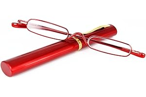 KoKoBin Mini Lunettes de lecture étroites Charnière à ressort Métal Aide à la lecture Unisexe avec étui