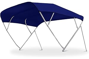 PIMAR MARINE EQUIPMENT PIMAR Tendalino Bimini 4 Archi in Acciaio Inox 316 Ø 22 MM Diverse Misure e Colori Barca Gommone Capottina Parasole Resistente (240x170x140, Blu Navy)