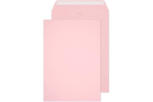 Blake Creative Colour C4 229 x 324 mm 120 g/m² Enveloppes Pochettes Bande Adhésive (63401P) Rose Layette - Boîte de 10