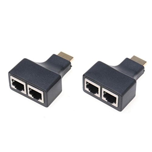 Tefamore HDMI über RJ45 CAT5e CAT6 UTP LAN-Ethernet-Balun Extender Repeater – 3D HD 1080p - 3