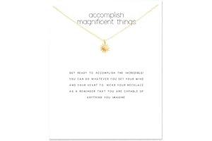 upeilxd Friendship Charm Gold Necklace for Women Good Luck Pendant Chain Sun Butterfly Angel Wings Girl Jewelry Necklace with Message Card Girls' Birthday Gift Card