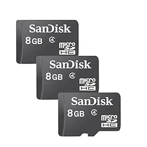 SanDisk 8GB Microsdhc Class 4 Memory Card (COMBO OF 3Pcs)