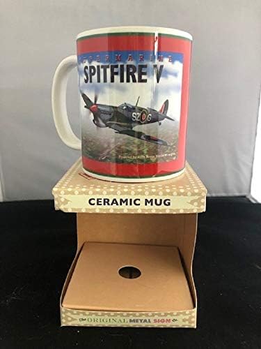 Original Metal Sign CoSupermarine Spitfire V Retro Art Ceramic Mug in Gift Box