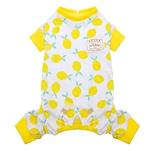 kyeese Dog Pajamas Stretchable Lemon Dog Pjs Lightweight 4 Legs Dog Onesie
