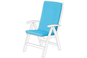 Gardenista Garden High Back Chair Seat Pad | Outdoor Indoor Seating Cushion | Water Resistant Material | Soft Durable and Comfy | Secure Ties | Foldable Lightweight and Easily Wipe Clean (Turquoise)