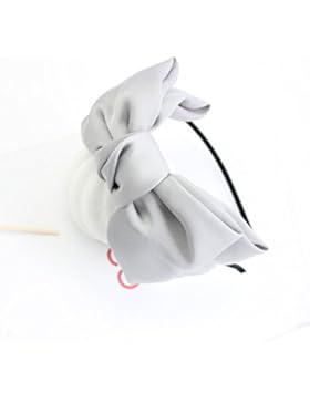 YEAH67886Style satin chiffon fascia Big Bowknot Hair Band Bow fascia per ragazza (grigio)