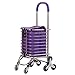Produktbild Klettern Falten Einkaufswagen, Treppensteigen Wagen mit Quiet Gummiräder, Aluminium-Legierung Material, stabile und hohe Load Bearing für einfache Lagerung-Purple (2)