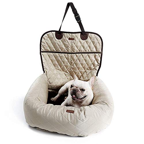 Preisvergleich Produktbild 8in1 Hundedecke Auto Sitzbezug Bett Wasserdichter, Abnehmbarer, Haltbarer Rutschfeste Mit Sicherheitsgurt Innen Für Das Halsband Reisezubehör 900D Gucci Nylon + Wash Cotton,Beige