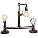 Produktbild Amgker 67 * 53 cm Länge Kreative Nachtlicht Schlauch Licht D-typ Retro Tischlampe Leistungsstarke Industrielle Retro Doppelkopf Wasserrohr Lampe Antiken Rost Eisen Tischschlüssel Beleuchtung Und uhr