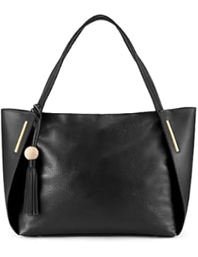 Kattee Leder Handtasche Damen Top Handgriff Quaste Design Umhängetasche für Office Lady