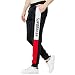 Produktbild TIFIY Herren Sweatpants Outdoorhose Patchwork Stripe Slim Fit Sweathose Winddicht Atmungsaktiv Warm mit Gürtel Skihose Trekking WanderhoseRot,L