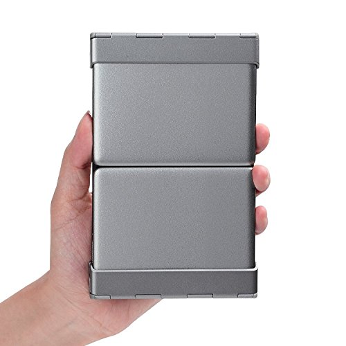 Faltbare Bluetooth Drahtlose Tastatur mit QWERTZ Tastaturlayout für Apple IOS iPad Air iPad Mini iPad 4 Mac Linux Windows Microsoft Surface Pro3 Android Samsung Galaxy Tablet PC Smart Phone – Schwarz und Silber - 9