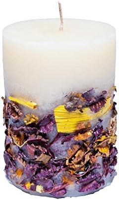 Scented Candle Aromarte Potpourri Purple Round Medium - Rose Scent