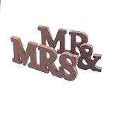 Mr & Mrs Buchstaben Aus Holz Hochzeit Stand Zeichen Dekor Oben Tabellenmittel - 2