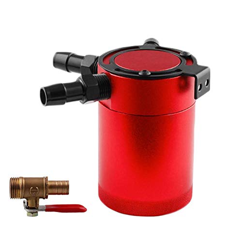 Preisvergleich Produktbild happygirr Motoröl Catch Tank Atmungsaktiv Kompatibel mit Aluminiumlegierung Universal + Schlauch Kit Schwarz