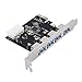 Produktbild Peepheaven 4 Port 5 Gbit/s Superspeed USB 3.0 PCI-E-PCI-Express-Kartenadapter für Win7 - Silver