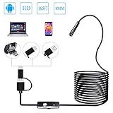 ☛【5m halbstarres Kabel】: Endoskopkamera Android,Das halbstarre Kabel kann gebogen werden und seine Form beibehalten, endoskopkamera kann eine Vielzahl geschlossener Stellen betreten werden, um den unterschiedlichen Anforderungen zu entsprechen Eine Vielzahl von engen Stellen, wie gebogene Löcher oder Rohre.