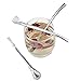 Produktbild 3Pcs Smooth Edelstahl Yerba Mate Tee Bombilla Strohhalme Filtered Löffel Trinkhalm,Pershoo Latte Macchiato Trinkhalmlöffel Reusable Stainless Steel Straws Löffel Durable Straw Rührwerke