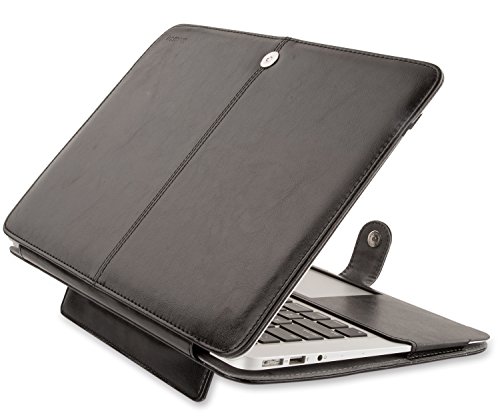 MOSISO Premium Qualität PU Leder Schutzhülle Tasche Hülle Sleeve Aktentasche Case für MacBook Air 13 Zoll (A1369 / A1466), Schwarz - 2