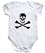 HippoWarehouse SKULL AND CROSS baby vest boys girls