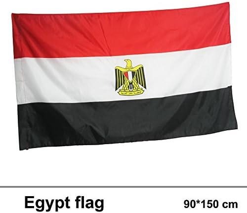 KOONARD Hanging Egypt FLAG Egyptian Banner Office/Activity/parade/Festival/Home Decoration, 3*5 FT/90*150 cm