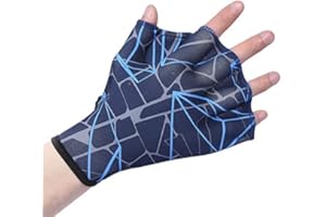 JIAHG Aquatic Gloves 1 Pair Swimming Webbed Gloves Water Resistance Training Paddles Adult Adjustable Diving Hand Equipment Men Women Fitness Surfing Sports Hand Fins Swimmer Elastic Duck Web Hand Wear