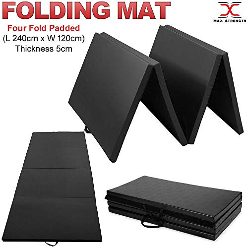 Max Strength MAXSTRENGTH - Esterilla de Gimnasia y Yoga (Antideslizante, 5 cm de Grosor), Color Negro