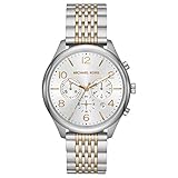 Michael Kors Herren-Armbanduhr Analog Quarz One Size, silberfarben, zweifarbig