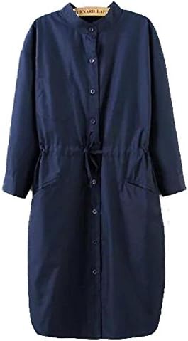 CU@EY Coats / women's loose leisure wild big yards coat large plate / sleeve / Tencel coat / long , blue , l