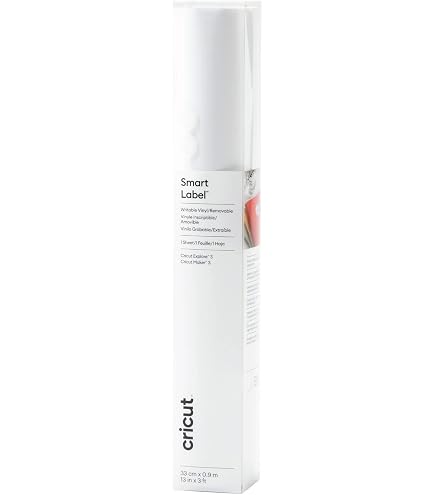 Cricut Joy Smart Label Vinyl (permanent) – Silber, 4 Blätter, Ohne Matte Nötig