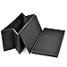 Beyondfashion 76cm x 38cm x 36cm Large Double Faux Leather Ottoman Folding Storage Pouffe Toy Box Foot Stool Seat (Black)