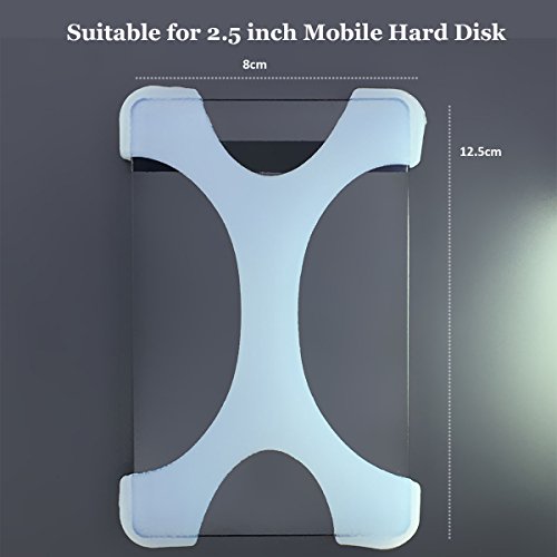GLOTRENDS X-Form Stoßfest Festplatte HDD Silikon Case Cover Schutzfolie für Seagate Backup Plus Externe Festplatte, Toshiba Canvio Basics, Canvio Slim II Tragbare 6,3 cm externen Festplatte (Weiß) - 2