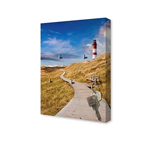 Schlüsselbrett mit Design Weg zum Leuchtturm Schlüsselboard Schlüsselhaken SB329 - 3