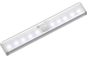 OxyLED Luz Led con Sensor de Movimiento, Luz Armario Sensor Movimiento 6000K con Tira Magnética Adhesiva Auto On Off Luces Homelife Led para Escaleras Armario Pasillo Cocina Garaje