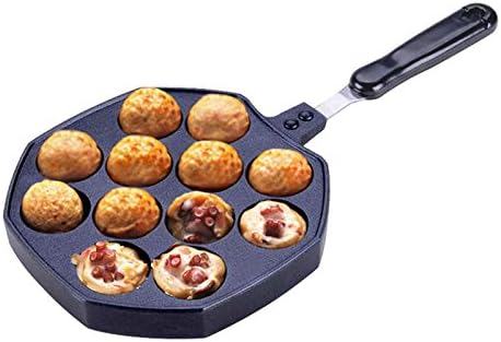 12 Holes Takoyaki Grill Pan Octopus Small Balls Baking Pan Cooking Baking Mold Home Kitchen Cooking Tools Black