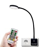 Touch Schalter am Lampenkörper hat ON/ OFF Funktion, Fernbedienung hat die stufenlos dimmbare und 4 Stufen dimmbare Funktionen (10%- 40%- 80%- 100% Helligkeit).